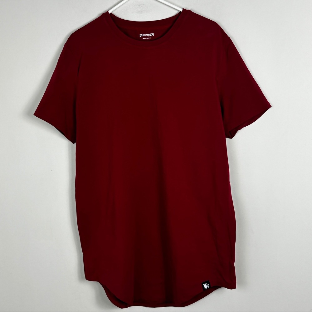 YoungLA Red Short Sleeve Crew Neck Tee Mens Size 2XL T-Shirt Minimalist Top